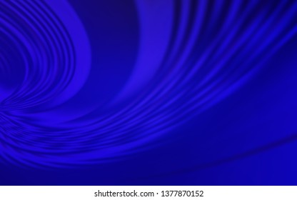 Dark BLUE vector texture with bent lines. Creative illustration in halftone style with gradient. A completely new template for your design.