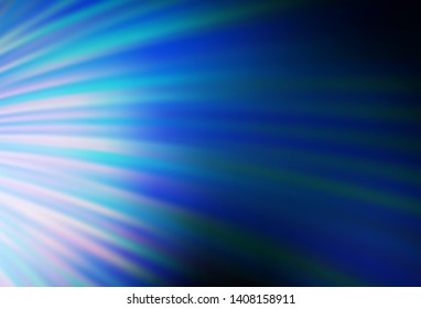Dark BLUE vector texture with bent lines. Geometric illustration in abstract style with gradient.  Brand new design for your ads, poster, banner.