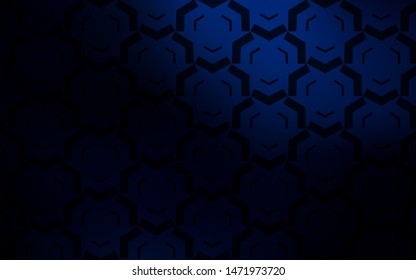 Dark BLUE vector texture with bent lines. Shining colorful illustration in simple style. Brand new design for your ads, poster, banner.