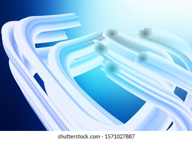 Dark BLUE vector texture with bent lines. A circumflex abstract illustration with gradient. A completely new template for your design.