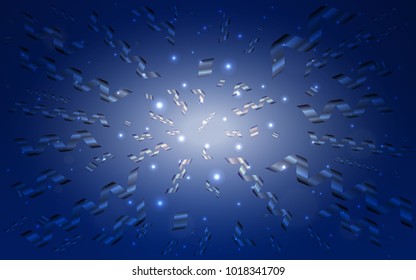 Dark BLUE vector texture with birthday confetti. Confetti on blurred abstract background with colorful gradient. The pattern can be used for birthday gifts, congratulations.
