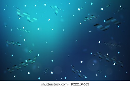 Dark BLUE vector texture with birthday confetti. Confetti on blurred abstract background with colorful gradient. Beautiful design for your business advert of anniversary.
