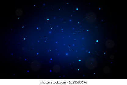 Dark BLUE vector texture with birthday confetti. Glitter abstract illustration with colorful confetti, ribbons. The pattern can be used for new year ad, booklets.