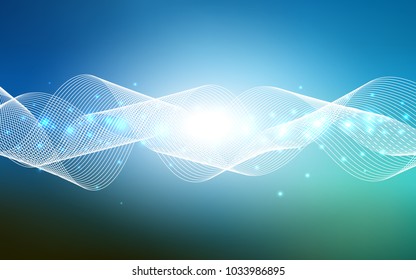 Dark BLUE vector texture with birthday confetti. Decorative shining illustration with ribbons on abstract template. The pattern can be used for carnival, festival leaflets.