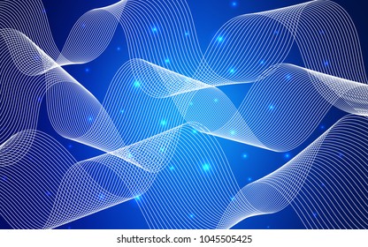 Dark BLUE vector texture with birthday confetti. Confetti on blurred abstract background with colorful gradient. The template can be used as a background for postcards.