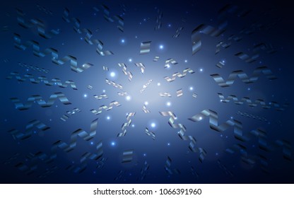 Dark BLUE vector texture with birthday confetti. Blurred decorative design in anniversary style with confetti. The pattern can be used for new year ad, booklets.
