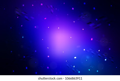 Dark BLUE vector texture with birthday confetti. Glitter abstract illustration with colorful confetti, ribbons. The pattern can be used for carnival, festival leaflets.