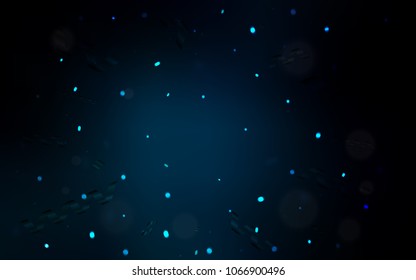 Dark BLUE vector texture with birthday confetti. Beautiful colored illustration with ribbon in celebration style. The pattern can be used for carnival, festival leaflets.