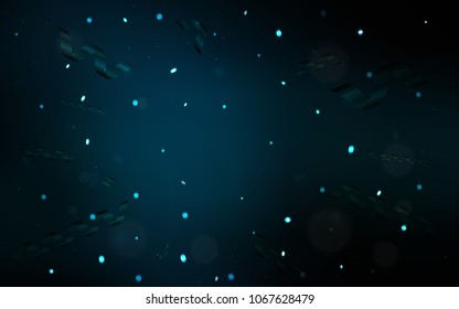 Dark BLUE vector texture with birthday confetti. Glitter abstract illustration with colorful confetti, ribbons. The pattern can be used for carnival, festival leaflets.