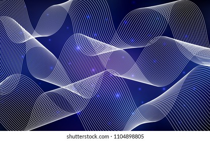 Dark BLUE vector texture with birthday confetti. Beautiful colored illustration with ribbon in celebration style. The pattern can be used for new year ad, booklets.