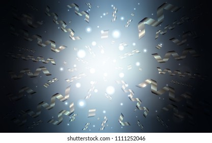 Dark BLUE vector texture with birthday confetti. Blurred decorative design in anniversary style with confetti. The pattern can be used for birthday gifts, congratulations.