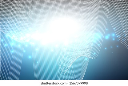 Dark BLUE vector texture with birthday confetti. Modern geometrical abstract illustration with carnival ribbons. The pattern can be used for carnival, festival leaflets.