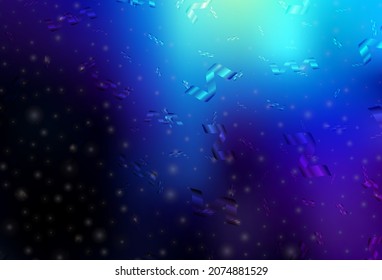 Dark BLUE vector texture in birthday style. Modern abstract Christmas mood shapes. Template for lettering, typography.