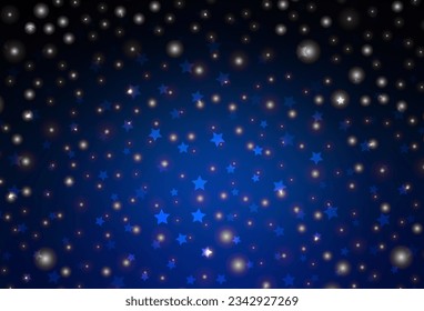 Dark BLUE vector texture in birthday style. A Smart Illustration with gradient Christmas elements. Pattern for ads, poster, banner of books.