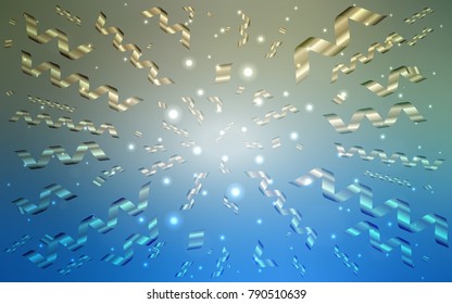 Dark BLUE vector texture with birthday confetti. Confetti on blurred abstract background with colorful gradient. Beautiful design for your business advert of anniversary.