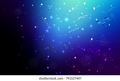 Dark BLUE vector texture with birthday confetti. Blurred decorative design in anniversary style with confetti. New design for ad, poster, banner of your Party.