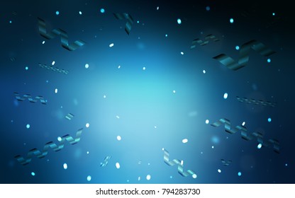 Dark BLUE vector texture with birthday confetti. Confetti on blurred abstract background with colorful gradient. Beautiful design for your business advert of anniversary.