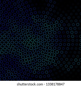 Dark BLUE vector texture with circles. Colorful illustration with gradient dots in nature style. Design for your commercials.