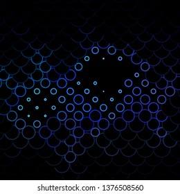 Dark BLUE vector texture with circles. Abstract illustration with colorful spots in nature style. Pattern for wallpapers, curtains.