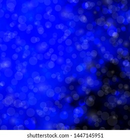 Dark BLUE vector texture with circles. Glitter abstract illustration with colorful drops. Pattern for wallpapers, curtains.
