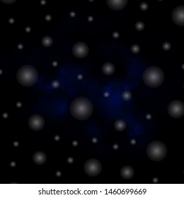 Dark BLUE vector texture with circles, stars. Colorful disks, stars on simple gradient background. New template for a brand book.