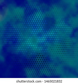 Dark BLUE vector texture with circles. Abstract decorative design in gradient style with bubbles. Pattern for wallpapers, curtains.