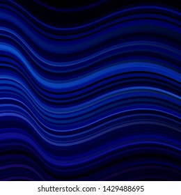 Dark BLUE vector texture with circular arc. Illustration in halftone style with gradient curves. Design for your business promotion.