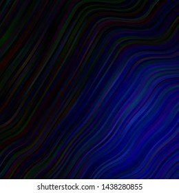 Dark BLUE vector texture with circular arc. Gradient illustration in simple style with bows. Pattern for busines booklets, leaflets