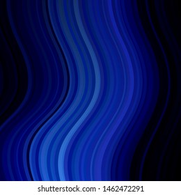 Dark BLUE vector texture with circular arc. Colorful abstract illustration with gradient curves. Pattern for ads, commercials.