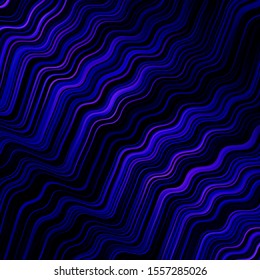 Dark BLUE vector texture with circular arc. Abstract gradient illustration with wry lines. Pattern for websites, landing pages.