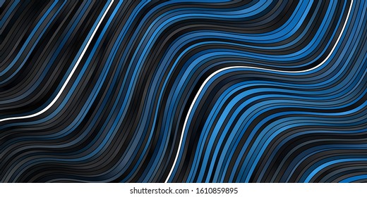 Dark BLUE vector texture with circular arc. Gradient illustration in simple style with bows. Smart design for your promotions.