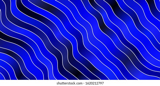 Dark BLUE vector texture with circular arc. Illustration in abstract style with gradient curved.  Design for your business promotion.