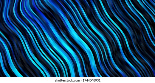 Dark BLUE vector texture with circular arc. Colorful illustration, which consists of curves. Pattern for business booklets, leaflets