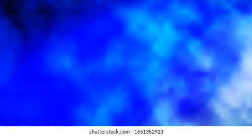 Dunkle BLAU Vektorillustration Textur mit bewölktem Himmel. Abstrakte Illustration mit bunten Farbwolken. Vorlage für Zielseiten.