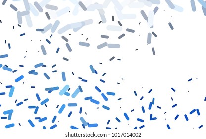 Dark BLUE vector texture with colored capsules. Glitter abstract illustration with colored sticks. Best design for your ad, poster, banner.