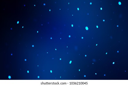 Dark BLUE vector texture with colored snowflakes. Blurred decorative design in xmas style with snow. The pattern can be used for new year leaflets.