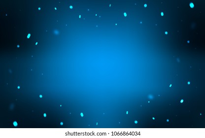 Dark BLUE vector texture with colored snowflakes. Shining colored illustration with snow in christmas style. The template can be used as a new year background.