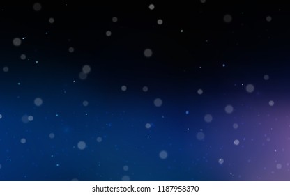 Dark BLUE vector texture with colored snowflakes. Blurred decorative design in xmas style with snow. New year design for your business advert.