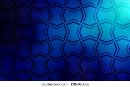 Dark BLUE vector texture with colored lines. Decorative shining illustration with lines on abstract template. Pattern for ads, posters, banners.