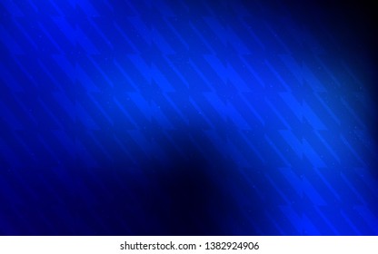 Dark BLUE vector texture with colored lines. Shining colored illustration with sharp stripes. Smart design for your business advert.
