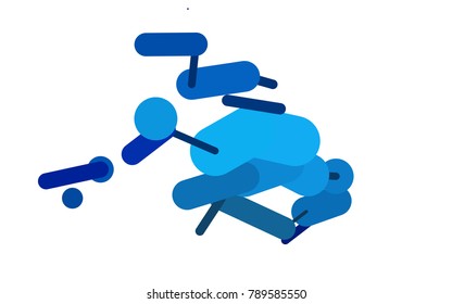 Dark BLUE vector texture with colored capsules. Capsules on blurred abstract background with gradient. The pattern can be used for medical ad, booklets, leaflets