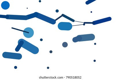 Dark BLUE vector texture with colored capsules. Glitter abstract illustration with colored sticks. The template can be used as a background.