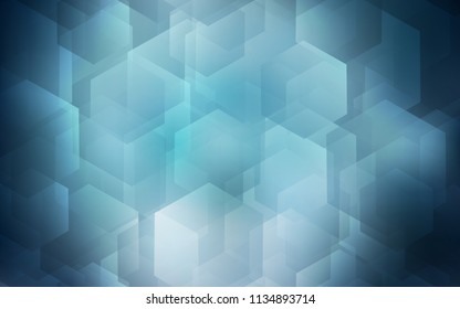 Dark BLUE vector texture with colorful hexagons. Design in abstract style with hexagons. New design for website's poster, banner.