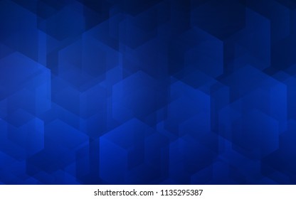 Dark BLUE vector texture with colorful hexagons. Design in abstract style with hexagons. Pattern for texture of wallpapers.