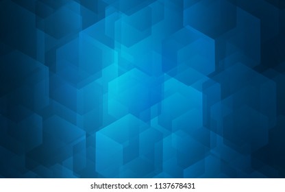 Dark BLUE vector texture with colorful hexagons. Abstract illustration with colorful hexagons. Beautiful design for your business advert.