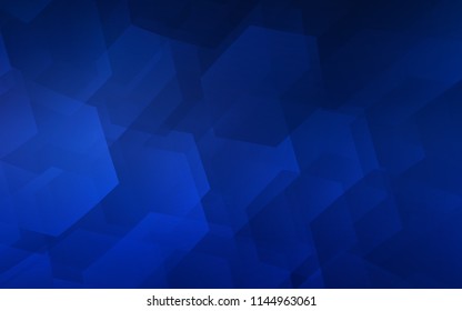 Dark BLUE vector texture with colorful hexagons. Illustration with set of colorful hexagons. Pattern for texture of wallpapers.