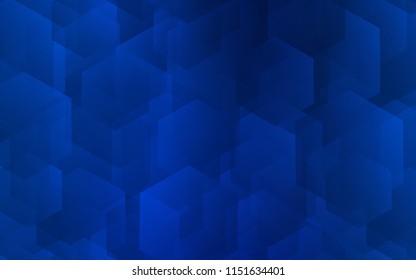 Dark BLUE vector texture with colorful hexagons. Illustration of colored hexagons on white surface. Pattern for ads, leaflets.