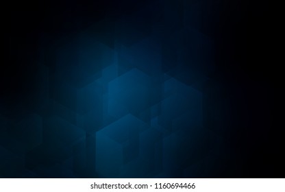 Dark BLUE vector texture with colorful hexagons. Illustration with set of colorful hexagons. New design for website's poster, banner.