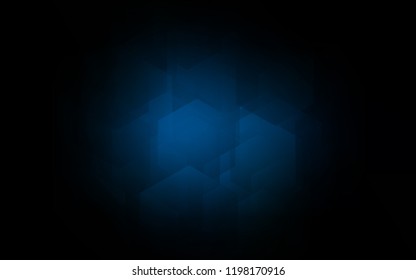 Dark BLUE vector texture with colorful hexagons. Illustration with set of colorful hexagons. Pattern can for your ad, booklets.