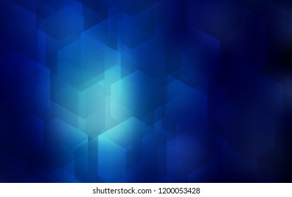 Dark BLUE vector texture with colorful hexagons. Design in abstract style with hexagons. Pattern for ads, leaflets.